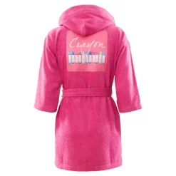 Accappatoio bambina con cappuccio in spugna BASSETTI Crayon