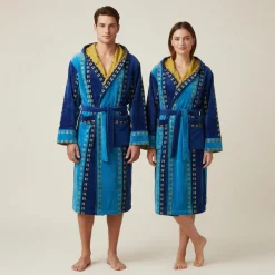 Accappatoio Carrara Ibiza Blu | Spugna di Lusso con Cappuccio