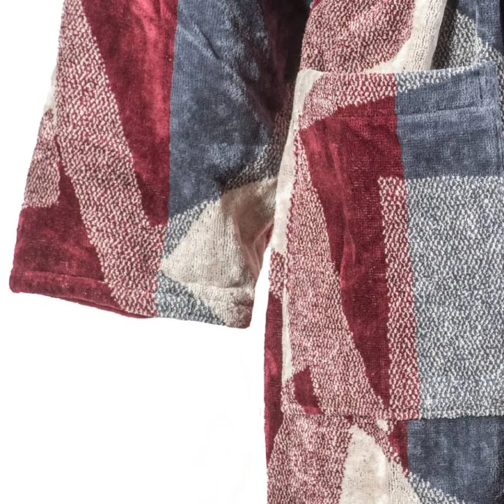 Accappatoio Carrara in spugna con cappuccio WASHINGTON bordeaux