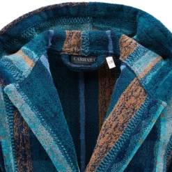 Accappatoio Carrara in Spugna con Cappuccio melange blu Tandy