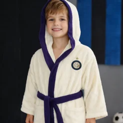 Accappatoio con cappuccio junior in spugna 6 anni INTER