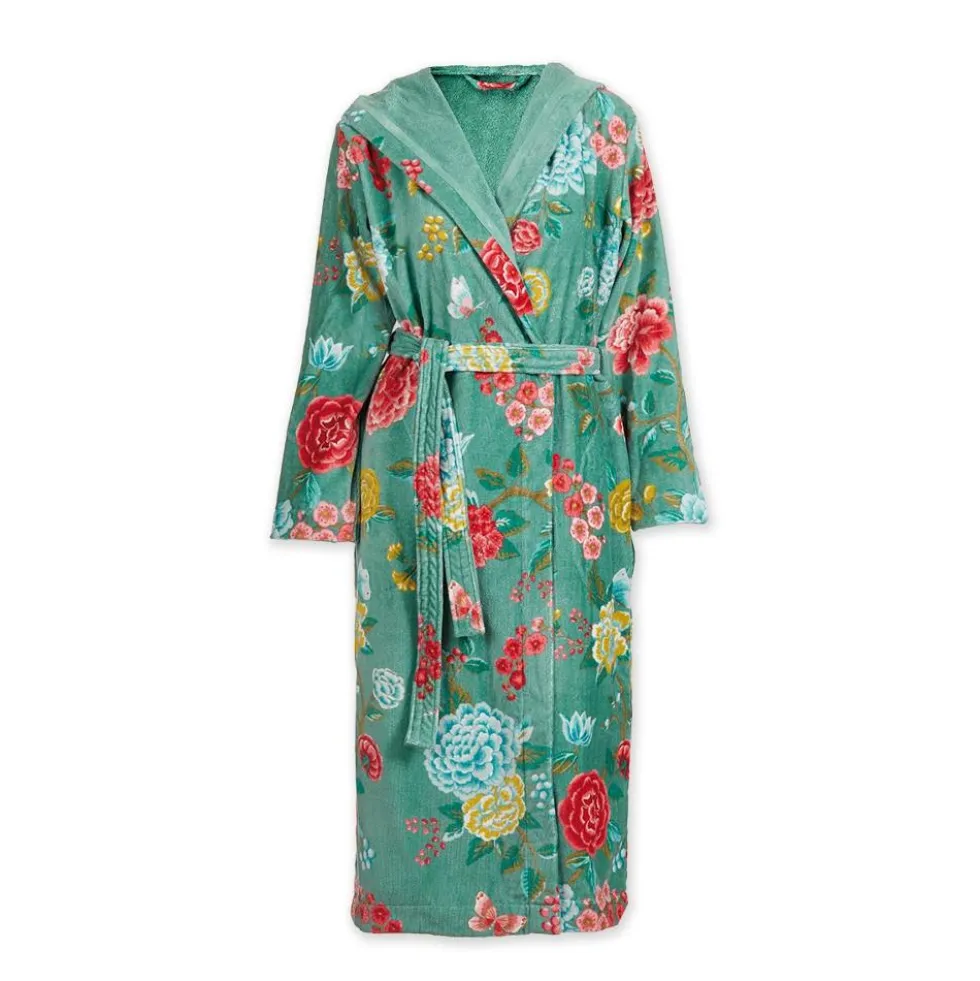 Accappatoio donna spugna con cappuccio PIP STUDIO Good Evening verde