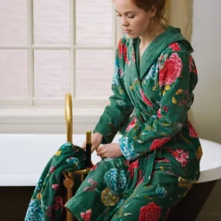 Accappatoio donna spugna con cappuccio PIP STUDIO Good Evening verde