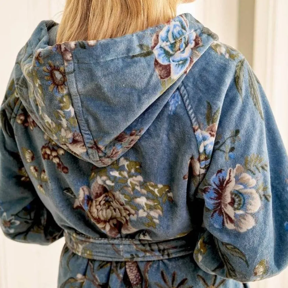 Accappatoio donna spugna PIP STUDIO Secret Garden blu
