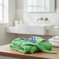 Accappatoio JUNIOR spugna con cappuccio GABEL Pongo verde
