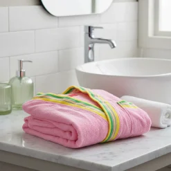 Accappatoio JUNIOR spugna con cappuccio GABEL Pongo rosa