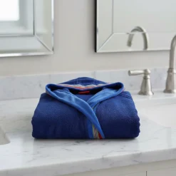 Accappatoio JUNIOR spugna con cappuccio GABEL Pongo blu