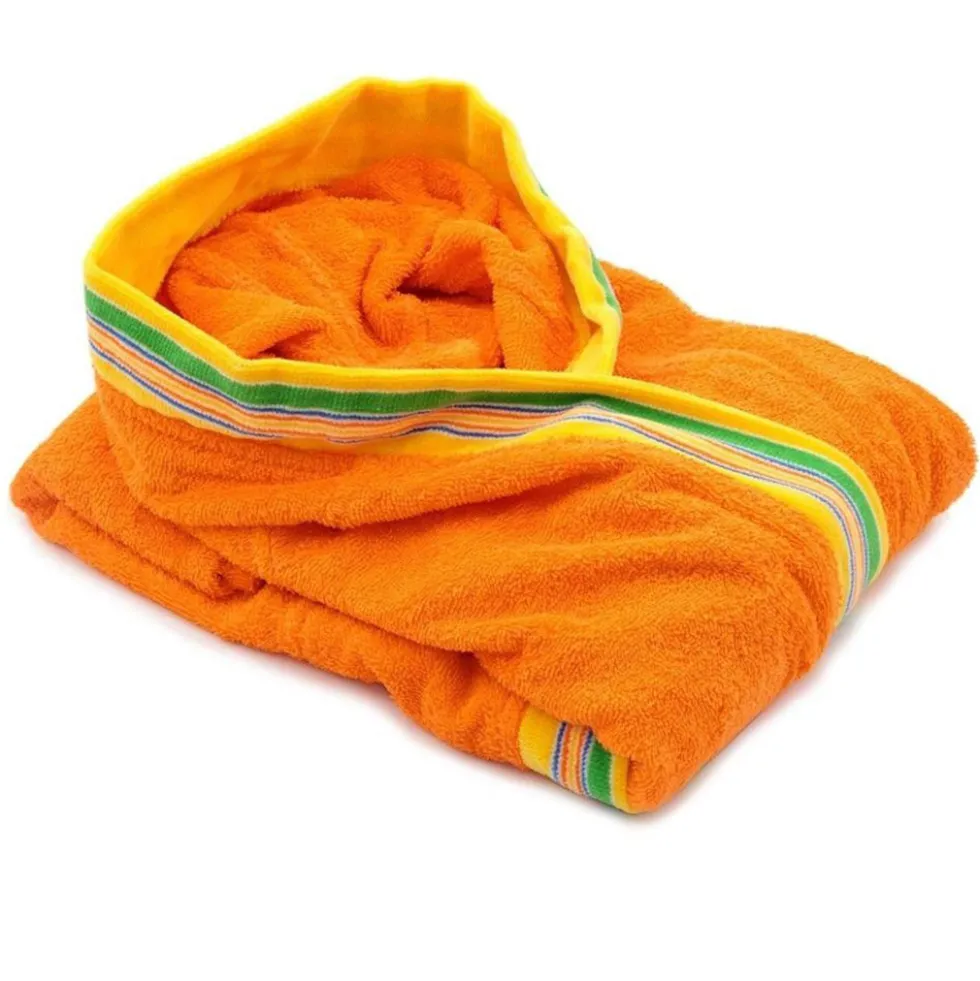 Accappatoio JUNIOR spugna con cappuccio GABEL Pongo arancio