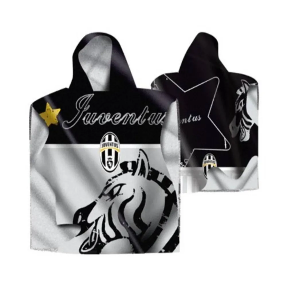 Accappatoio PONCHO Juventus per bambini bianco-nero