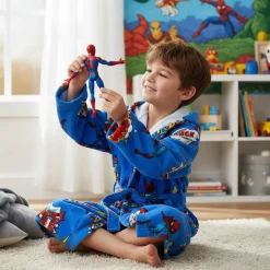 Accappatoio Spiderman Power Spider Man Bambino blu con cappuccio