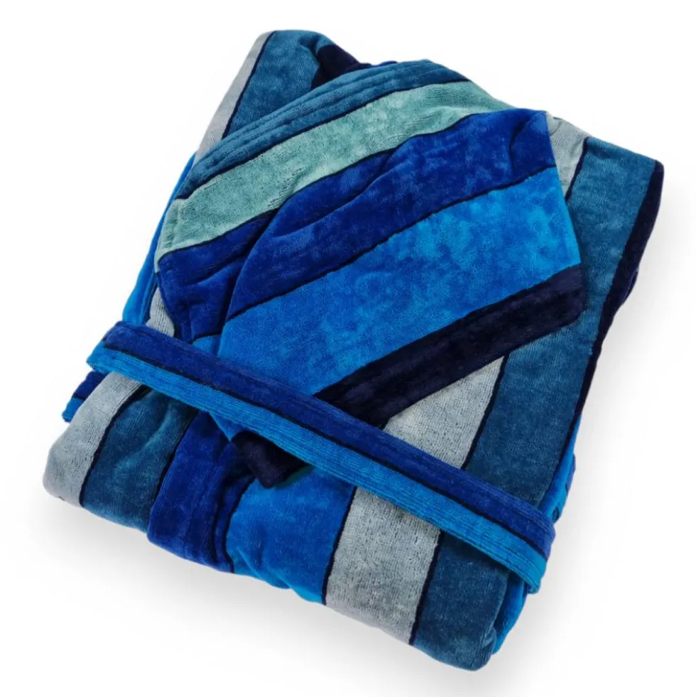 Accappatoio spugna e cappuccio Carrara TROPICS Blu