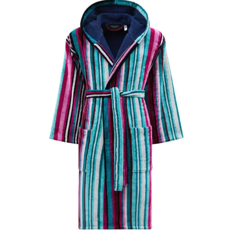 Accappatoio Unisex CARRARA BORA BORA | 100% Cotone righe turchese