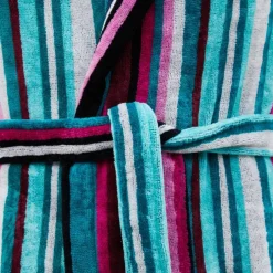 Accappatoio Unisex CARRARA BORA BORA | 100% Cotone righe turchese