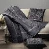 Alviero Martini Plaid Geo Night 130x170 nero in raso di cotone