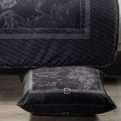 Alviero Martini Plaid Geo Night 130x170 nero in raso di cotone