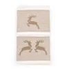 Asciugamani in cotone medio+ospite Renne beige balza in lino