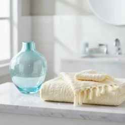 Asciugamani lusso Set 1+1 Carrara Raffy Burro con frange 20 nodi