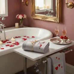 Asciugamani romantici con cagnolini innamorati idea regalo