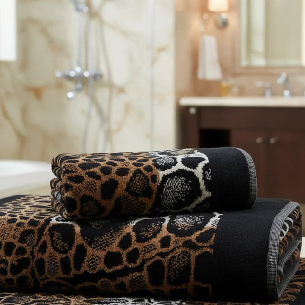 Asciugamano e ospite Bagno Lusso Carrara Ocean animalier bruciato