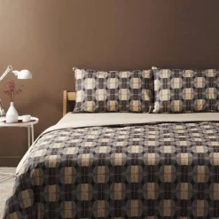 Bassetti completo copripiumino in cotone Globes G1 beige