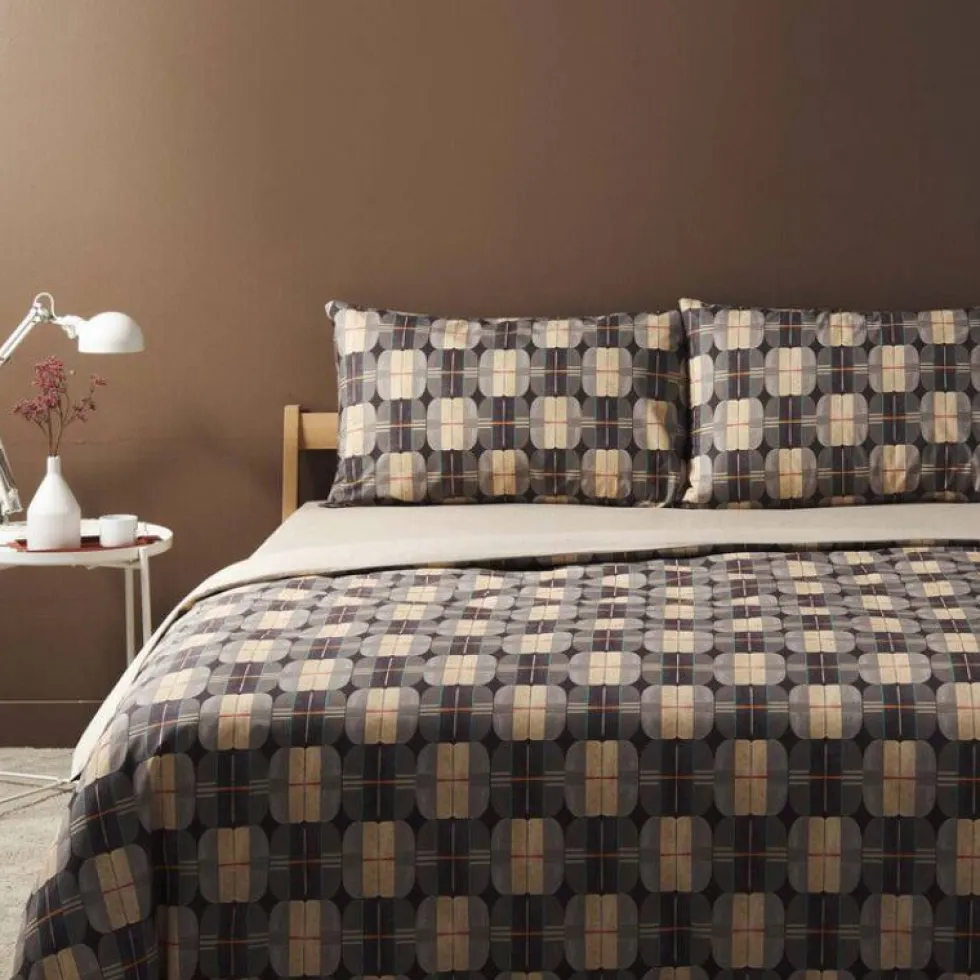 Bassetti completo copripiumino in cotone Globes G1 beige
