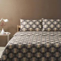 Bassetti completo lenzuola in cotone Globes G1 beige