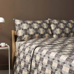 Bassetti completo lenzuola in cotone Globes G1 beige