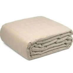BASSETTI Copriletto trapuntato in microfibra beige tinta unita