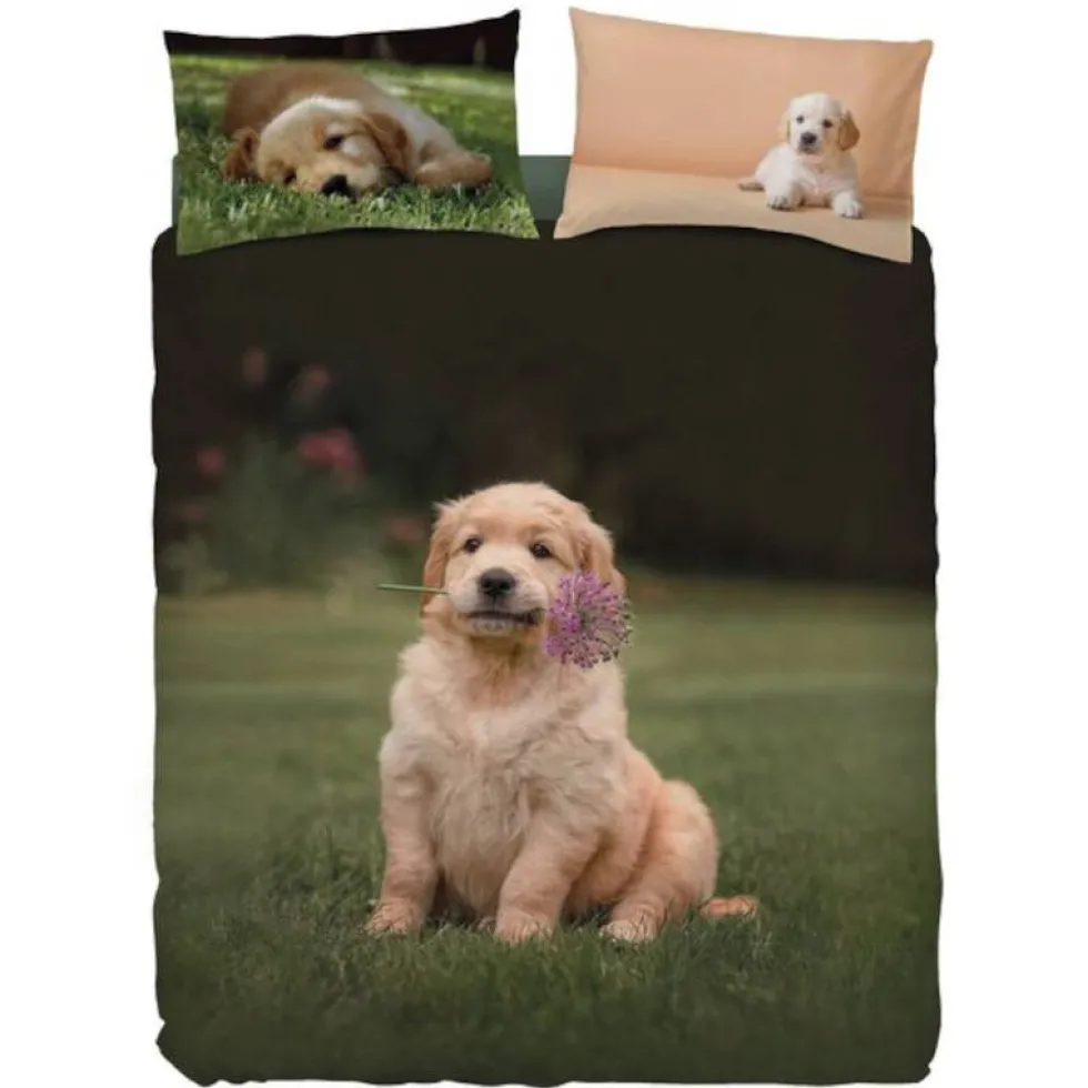 Bassetti Copripiumino completo PONGO Golden Retriver in puro cotone