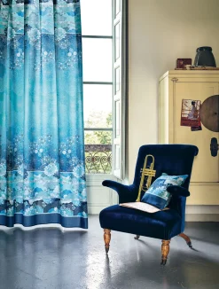 Bassetti Granfoulard MADAMA BUTTERFLY B1 Copritutto Telo Arredo Toni BLU