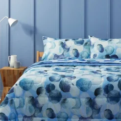 Bassetti Lenzuola COMPLETO LETTO matrimoniale STRAY DOT POIS celeste