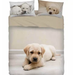 Bassetti lenzuola con effetto copriletto Golden Retriver