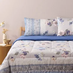 Bassetti Lenzuola Matrimoniali in Raso di Cotone - Collezione Hanami G1 Perla
