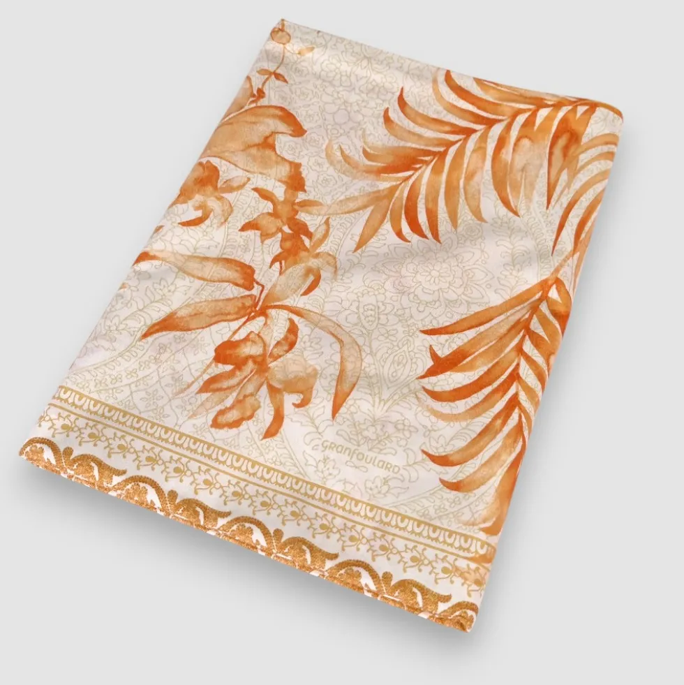 Bassetti Lenzuola matrimoniali cotone Ibiscus Tattoo Caramello – collezione Granfoulard PE