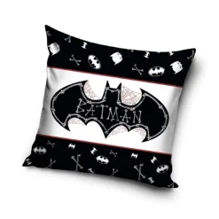 BATMAN cuscino arredo quadrato microfibra 40x40 cm nero Bones