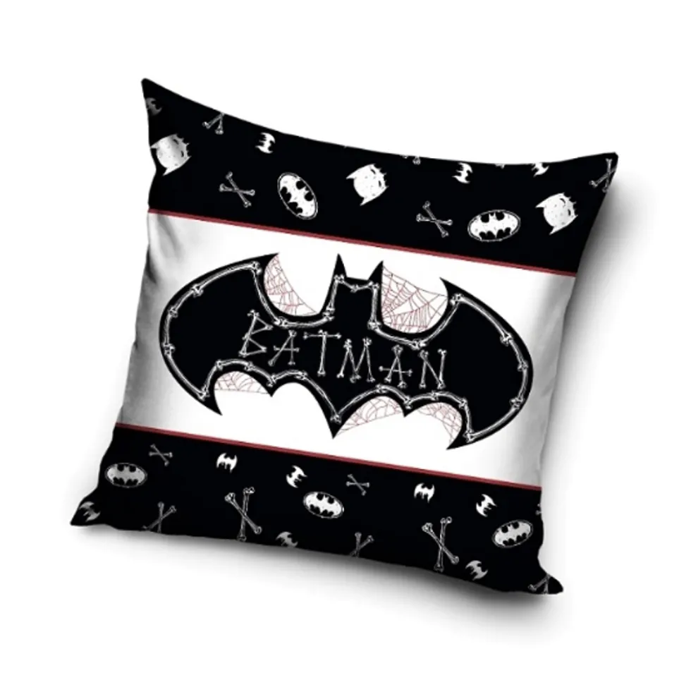 BATMAN cuscino arredo quadrato microfibra 40x40 cm nero Bones