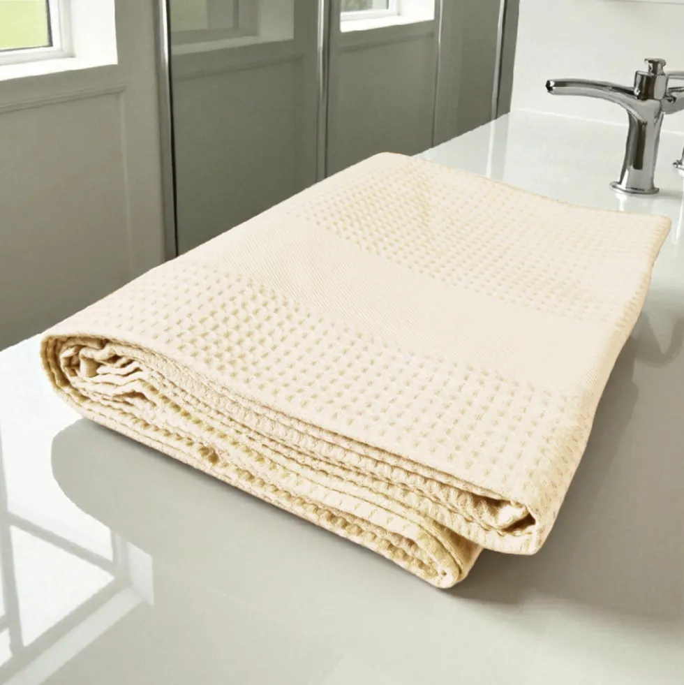 Bellora Telo bagno 100x150 cm APE nido d’ape puro cotone | panna