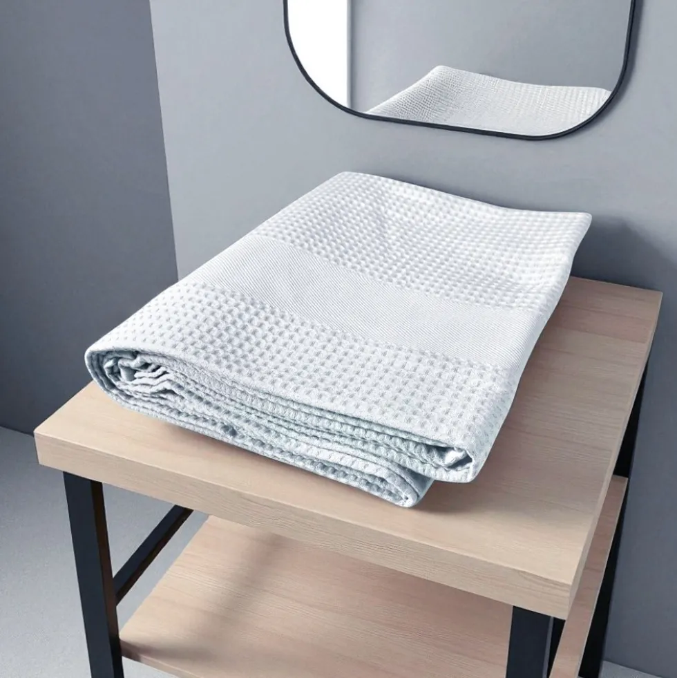 Bellora Telo bagno 100x150 cm APE nido d’ape puro cotone | Azzurro Chiaro
