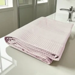 Bellora Telo bagno 100x150 cm APE nido d’ape puro cotone Tinta unita Rosa
