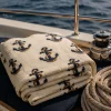 BenasciuttiCasa Plaid Lana Cotta 170x170 Ancore Avorio Coastal Chic