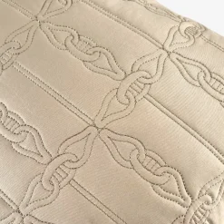 BORBONESE | Cuscino Arredo ricamato 45x45 Prestige nocciola in cotone