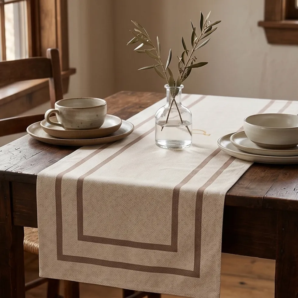 Borbonese Home: Runner Lounge Ecrù con Trama OP 50x150 cm