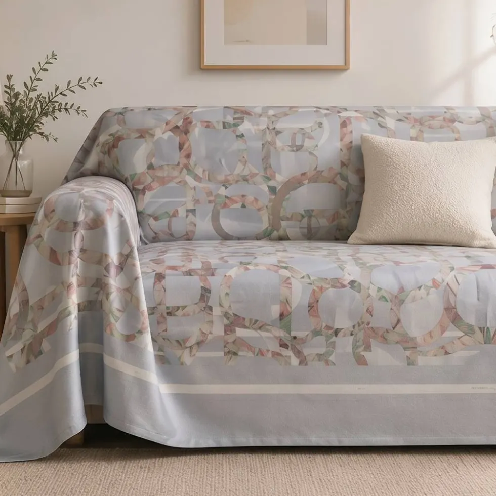 Borbonese Liberty perla: Telo Arredo e Copridivano in Raso 290x290