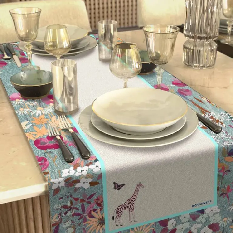 Borbonese Runner Tavola Giada 50x150 cm - Eleganza in Cotone