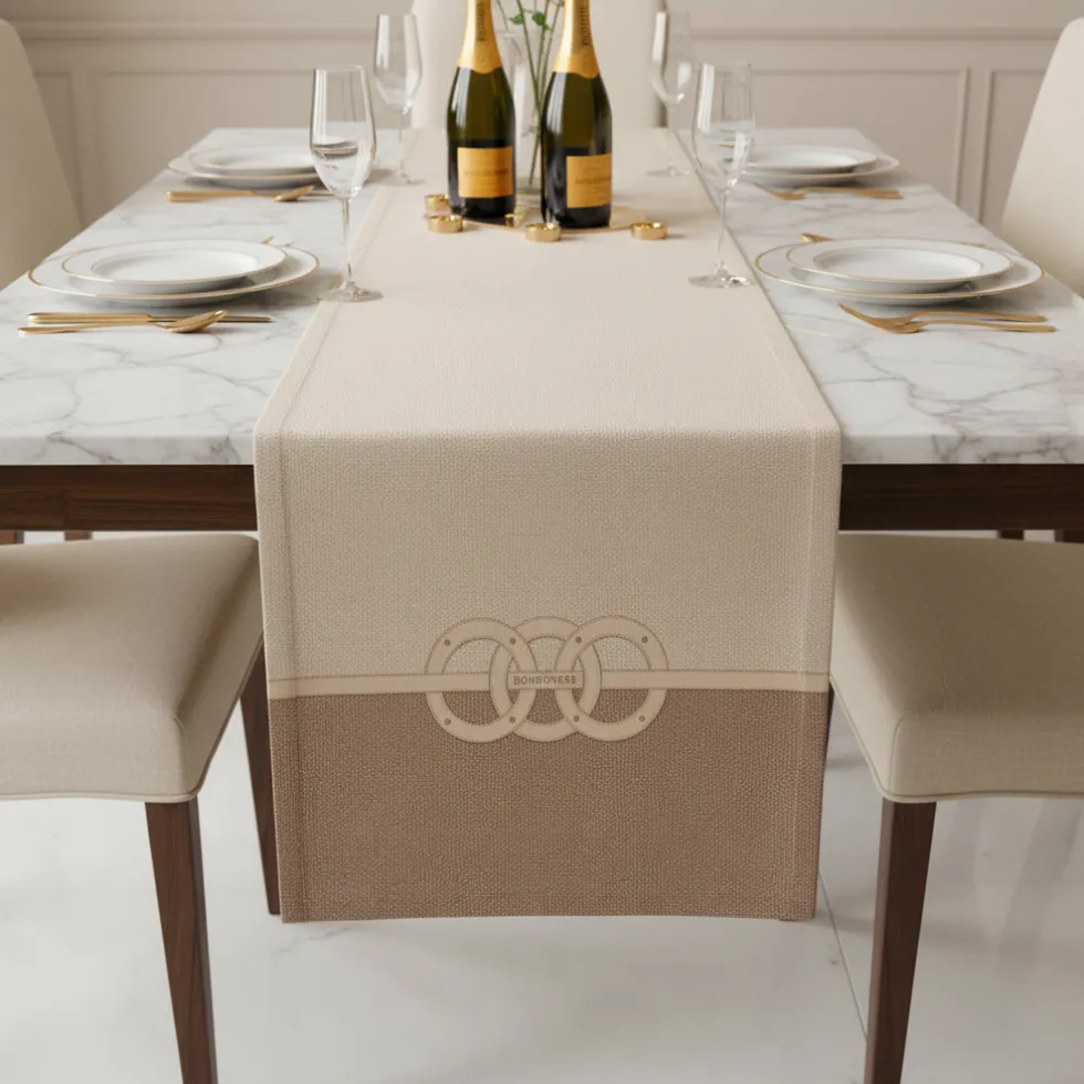 Borbonese Runner Tavola Nocciola 50x150 cm