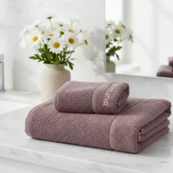 Borbonese Set 1+1 asciugamano e ospite FINE OP malva