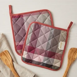 BOSSI CASA | Coppia di Presine Cucina in cotone 1435 rosa 20x20