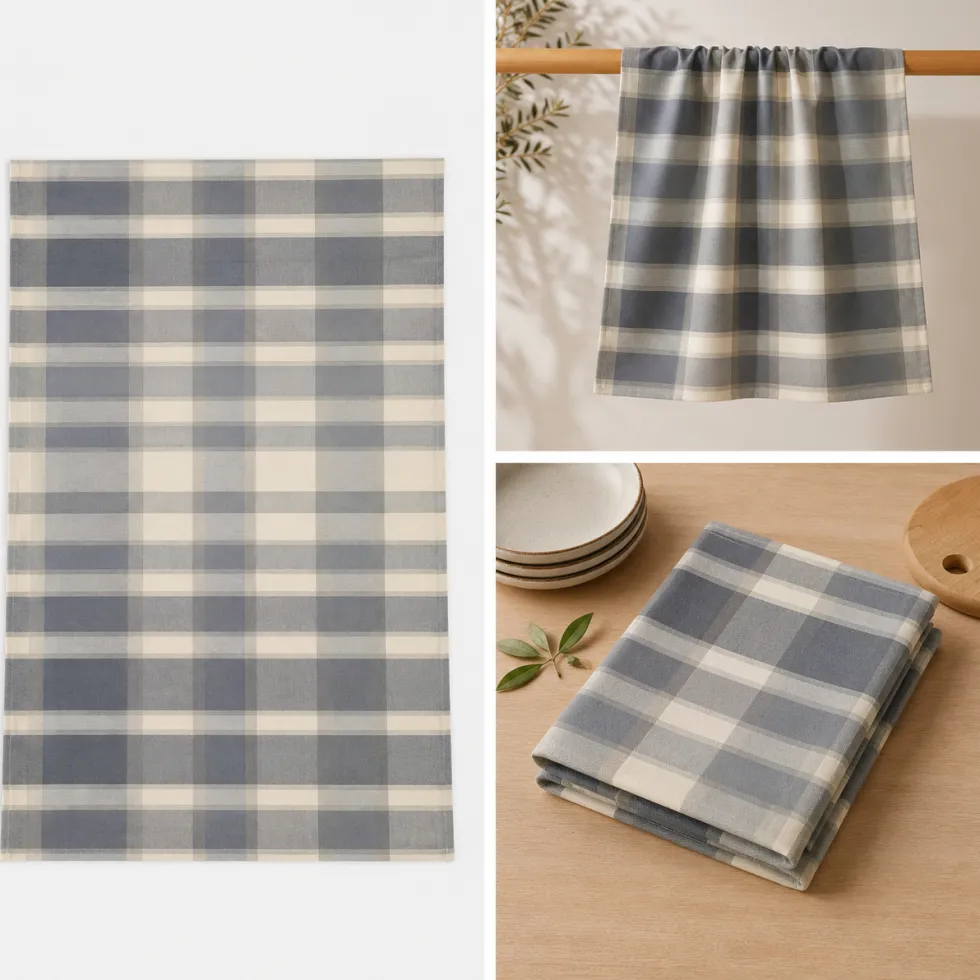 Canovaccio cucina azzurro polvere 60x80 Bossi Casa tinto filo
