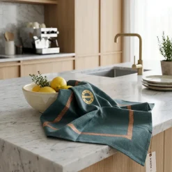 Canovaccio da Cucina Borbonese Lounge Blu Ottanio | Elegante