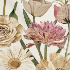 Canovaccio Tag House Paper rosa floreale 58x80 | Puro Cotone Italiano